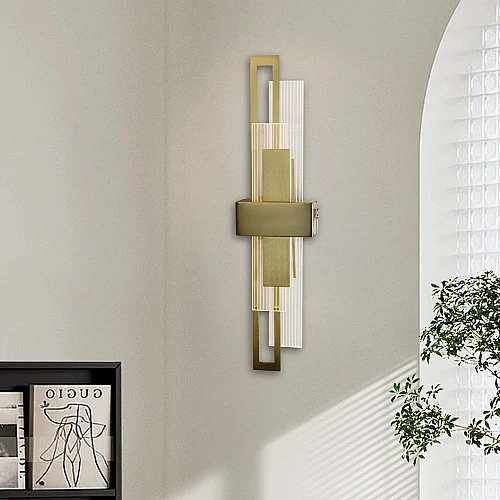 ابليك جداري مودرن زيتي لون الانارة اصفر 5 واط قطر 500 ملم