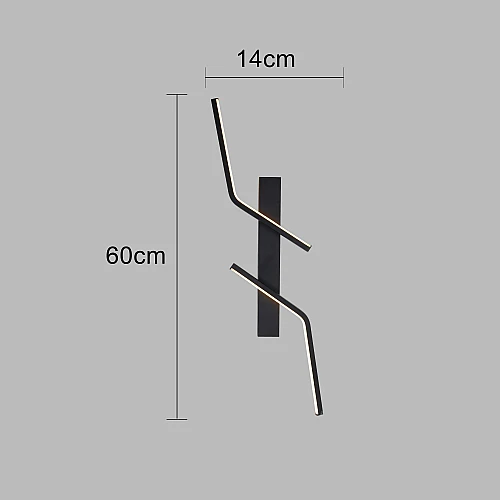  صورة منتج ابليك حائط جداري مودرن اسود لون الانارة 3 اضاءات 7 واط مقاس 60 موديل WA/C5721/60BK+3CO