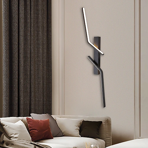 ابليك حائط جداري مودرن اسود لون الانارة 3 اضاءات 9 واط مقاس 80