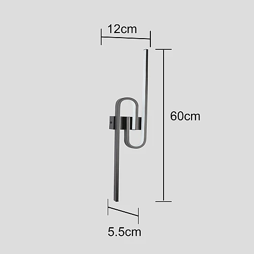 ابليك حائط جداري مودرن اسود مع3اضاءات 25 واط قطر 60 سم