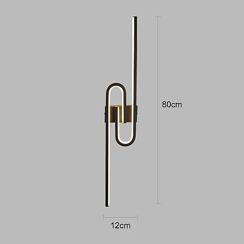 ابليك حائط جداري مودرن اسود مع3اضاءات 30 واط قطر 80 سم