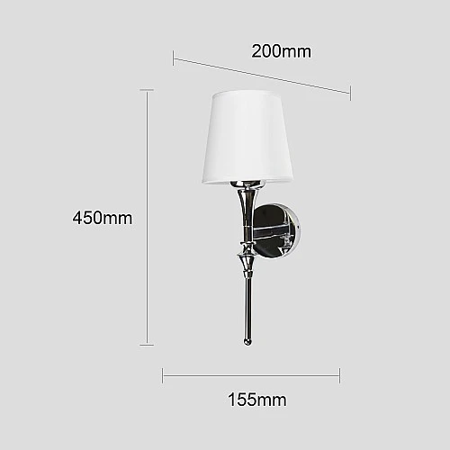 إضاءة ابليك حائط مودرن مفرد فضي مع ابيض E14*1L