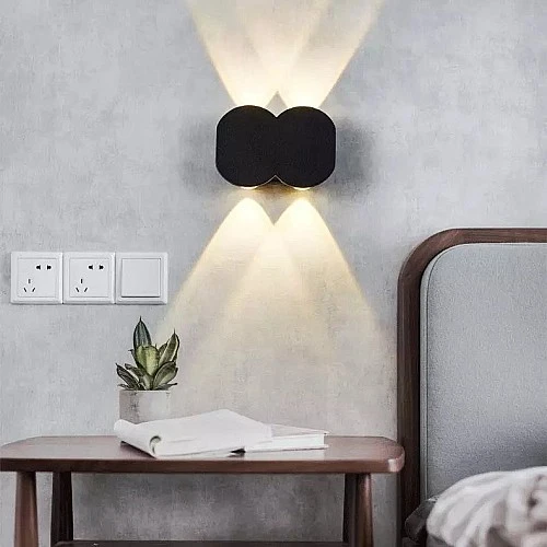  منتج لمبات جداري كشاف بوابه لون الإضاءة اصفر مع متين بإشراقة متميزه 4 واط مصنوع من البلاستيك المعالج-9537/4Y/ABS+BK+WW