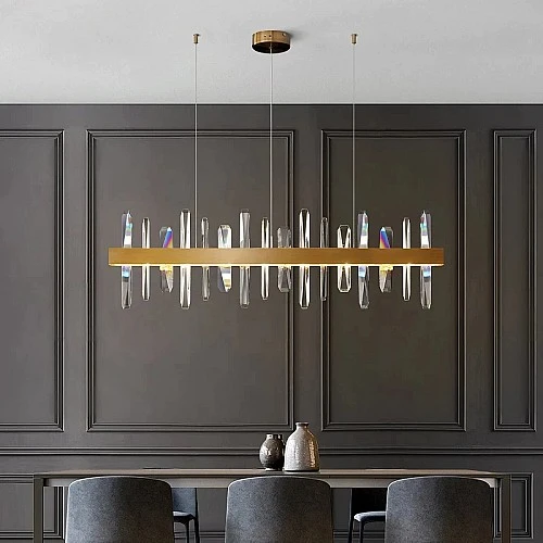 ثريا سكاي مودرن ذهبي مع لون الانارة 3 اضاءات متغيرة مقاس 800 ملم