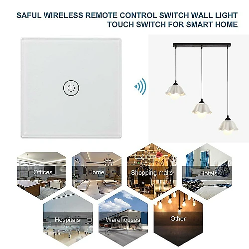 مفتاح مفرد غطاء اسود ذكي تحكم عن بعد Wifi سهل الاستخدام يعمل باللمس تحكم بالجوال متوافق مع اليكسا وجوجل هوم توفل