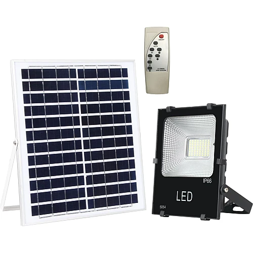كشاف خارجي إنارة ابيض مع ريموت كنترول يعمل بالطاقة الشمسية مزود بحساس ضوء 100 واط