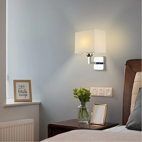 مصباح جداري إضاءة شيمر وول جدارية مفرد مودرن فضي E27