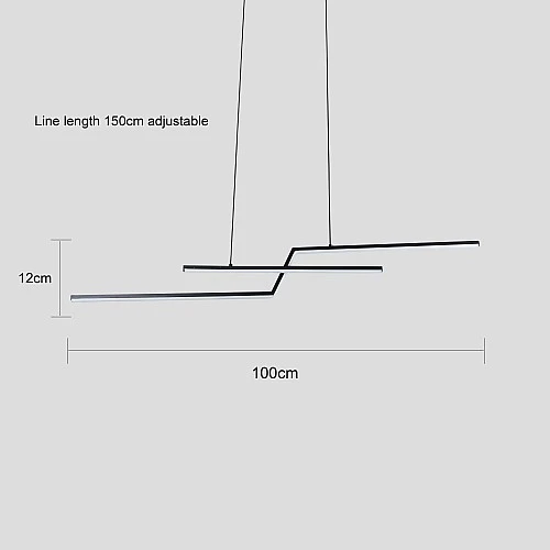 علاقي مودرن اسود لون الانارة 3اضاءات 20 واط قطر 100 سم
