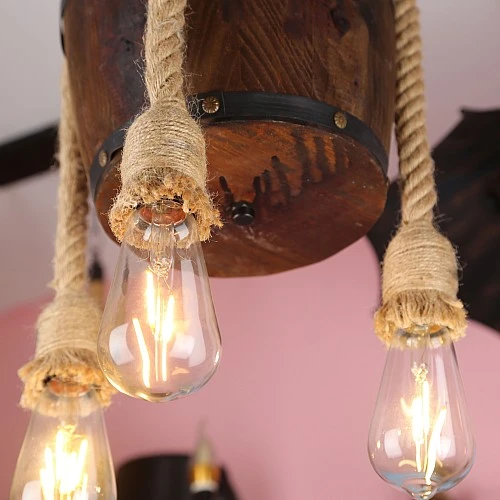 علاقي حبال ثلاثي شكل برميل بني