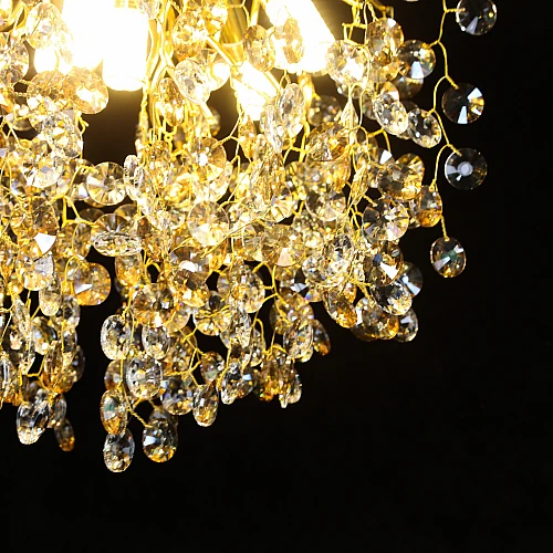 ثريا مودرن تصميم بلمسه ذهبي ه شفاف عسلي إضاءة راقيه E14*6L قطر 45 سم