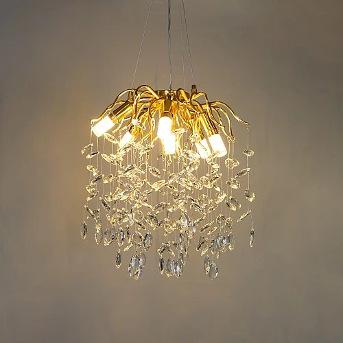 نجفة كلاسيك لون الشكل ذهبي شفاف إضاءة سقف كلاسيك هادئة وجملية مع تصميم أنيق قطر 45 سم