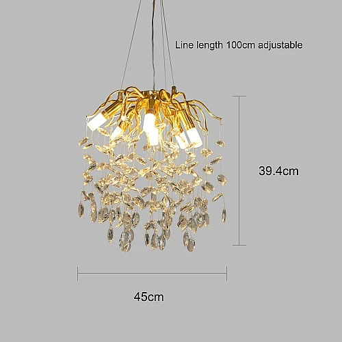 نجفة كلاسيك لون الشكل ذهبي شفاف إضاءة سقف كلاسيك هادئة وجملية مع تصميم أنيق قطر 45 سم