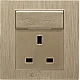فيش ثلاثي مع منفذ يو اس بي USB لون ذهبي ملكي توفل