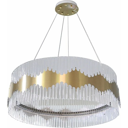 ثريا سيلفر مودرن ذهبي مع لون الانارة 3اضاءات قطر 60 سم