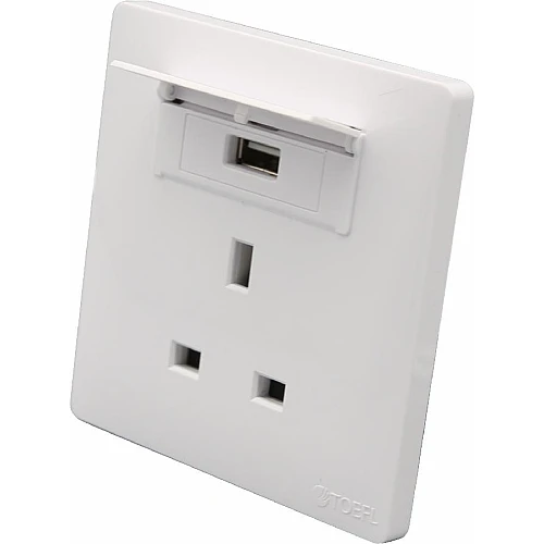 فيش ثلاثي مع منفذ يو اس بي USB لون ابيض بيانو فيش ثلاثي مع منفذ يو اس بي USB لون ابيض بيانو