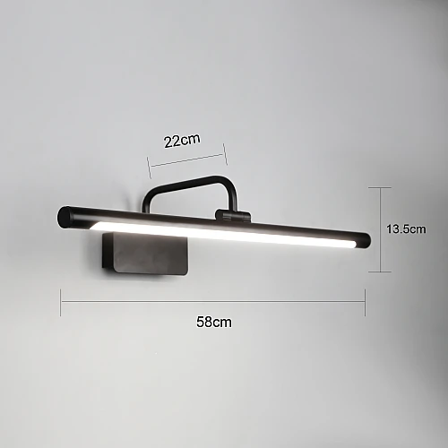 ابليك جداري مغسلة اسود لون الانارة 3اضاءات25 واط