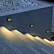 اضاءة درج ولمبة درج دفن مستطيل بإضاءة عصريه وحديثه 9*4 سم اسود مع لون الإضاءة اصفر شمسي 5 واط