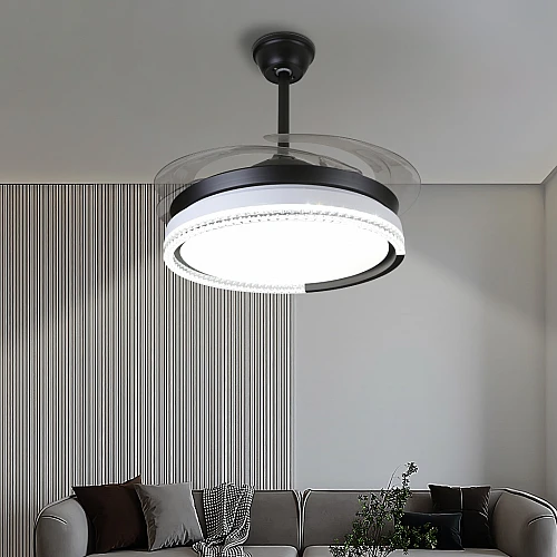  منتج مروحة السقف القابلة للطي اسود لون الانارة 3اضاءات 50 سم-HA/C5290FAN/500BK+3C