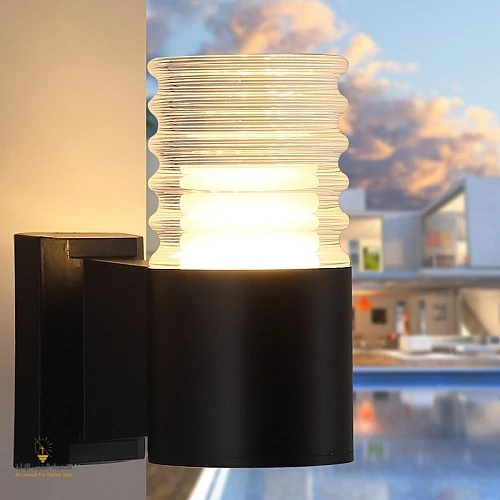  منتج إضاءة جدارية كشاف بوابة لون الانارة أصفر مفرد تصميم عصري مميز-9435/1X7W/BK+WW