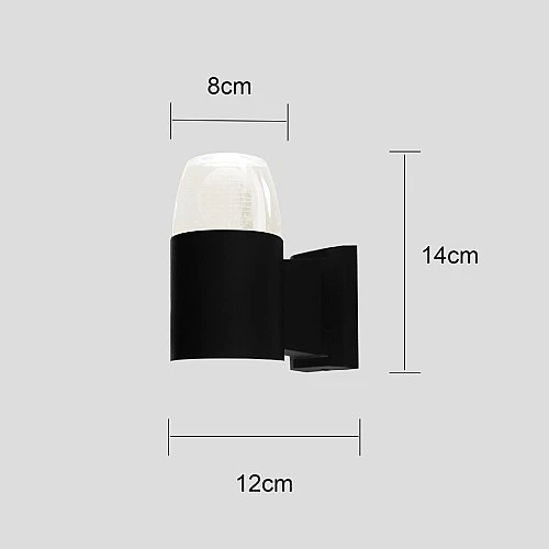  منتج إنارة جدارية خارجية كشاف بوابة لون الإضاءة ابيض مفرد تصميم كريستالي أنيق-9457/1X7W/BK+WH