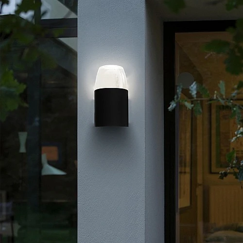  منتج إنارة جدارية خارجية كشاف بوابة لون الإضاءة ابيض مفرد تصميم كريستالي أنيق-9457/1X7W/BK+WH