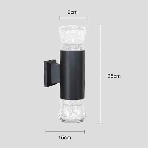 كشاف بوابة اسود 2 لمبة E27 مذهل