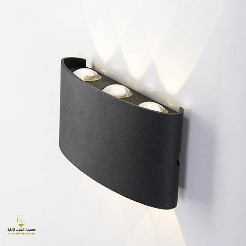  منتج انارة خارجيه كشاف بوابة مقاوم للظروف الجوية إضاءة ثلاثية اللون الاضاءة اصفر تصميم ديكوري يمنح بوابة منزلك الأناقة والجمال مصنوع من البلاستيك المعالج-9458/6*1W/ABS+BK+WW