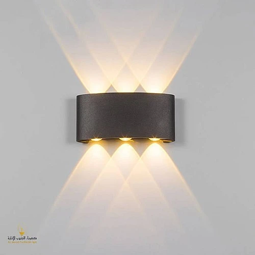  منتج انارة خارجيه كشاف بوابة مقاوم للظروف الجوية إضاءة ثلاثية اللون الاضاءة اصفر تصميم ديكوري يمنح بوابة منزلك الأناقة والجمال مصنوع من البلاستيك المعالج-9458/6*1W/ABS+BK+WW