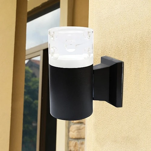  منتج لمبات جداري لكشاف بوابة لون الإنارة أصفر مفرد تصميم جميل ومميز-9460/1X7W/BK+WW