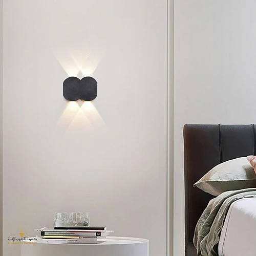  منتج لمبات جداري كشاف بوابه لون الإضاءة اصفر مع متين بإشراقة متميزه 4 واط مصنوع من البلاستيك المعالج-9537/4Y/ABS+BK+WW