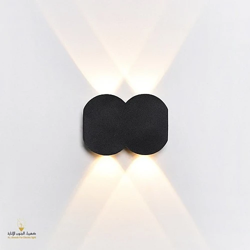  منتج لمبات جداري كشاف بوابه لون الإضاءة اصفر مع متين بإشراقة متميزه 4 واط مصنوع من البلاستيك المعالج-9537/4Y/ABS+BK+WW