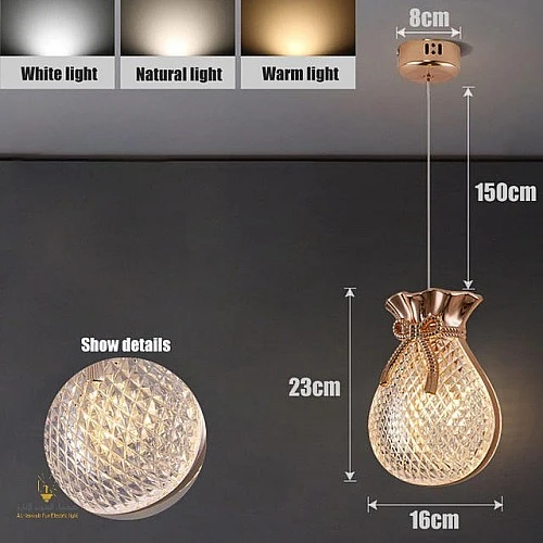 إضاءة معلقة مودرن لون ذهبي E27 بتصميم أنيق وعصري يلفت الانتباه مفرد