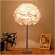  منتج ابجورة مصباح طاولة إضاءة ساحرة ومريحه شكل ريشي ولون فضي فخم E27-T/B4832/CH