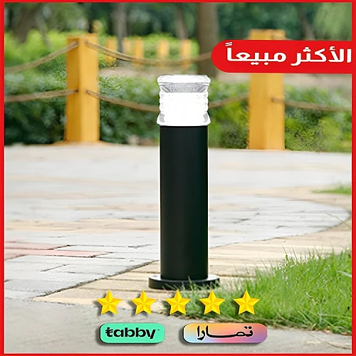  منتج فانوس حديقة لون الانارة أبيض مفرد كريستال 25 سم-9455/7W/25CM/BK+WH