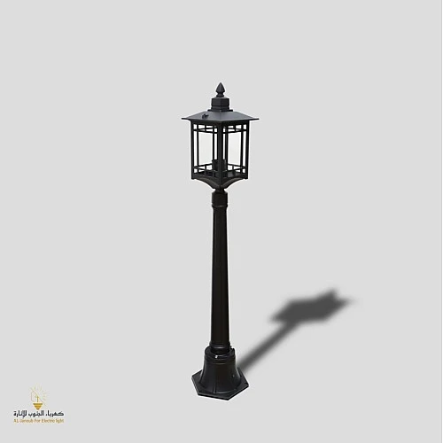  منتج فانوس عمود حديقة 1 متر اسود مع شفاف-6176S/1-1/BK+CL