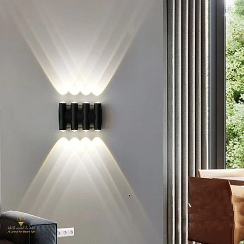  منتج كشاف بوابة اسود إضاءة لون الاضاءة اصفر 8 عدسات-9532/8Y/BK+WW