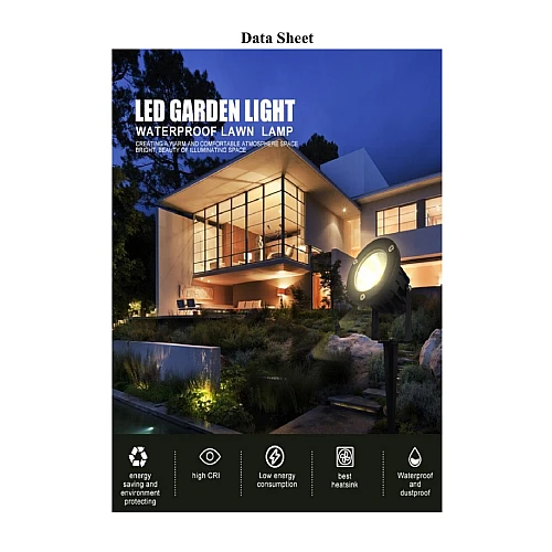 كشاف حديقة غرس متحرك لون الاضاءة اصفر 15 واط