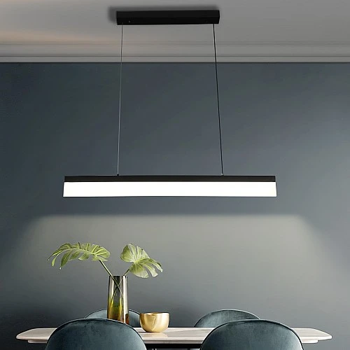 نجف مسطرة مودرن اسود 3اضاءات مقاس 80 سم