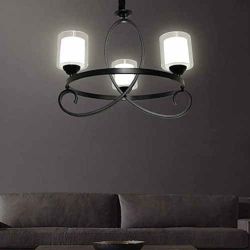  صورة منتج علاقي كلاسيك اسود E27 ثلاثي موديل HA/C5361/3BK