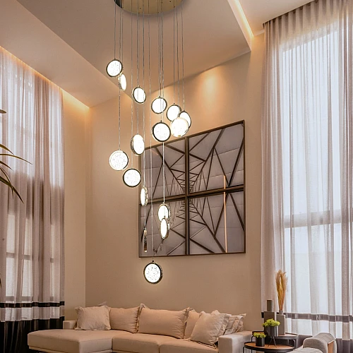 نجف مودرن ذهبي 3اضاءات