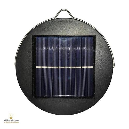 كشاف طاقة شمسية علاقي متنقل ويعمل بالطاقة الشمسية شكل اسود لون الانارة ابيض فلشر مع USB شحن
