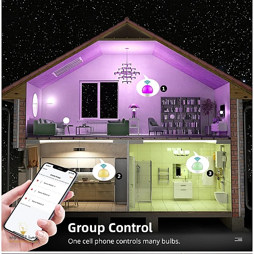 اللمبة الذكيه تحكم عن طريق الجوال عن بعد عبر التطبيق متعددة الألوان 9 واط E27 | LED Smart Bulb اللمبة الذكيه تحكم عن طريق الجوال عن بعد عبر التطبيق متعددة الألوان 9 واط E27 | LED Smart Bulb