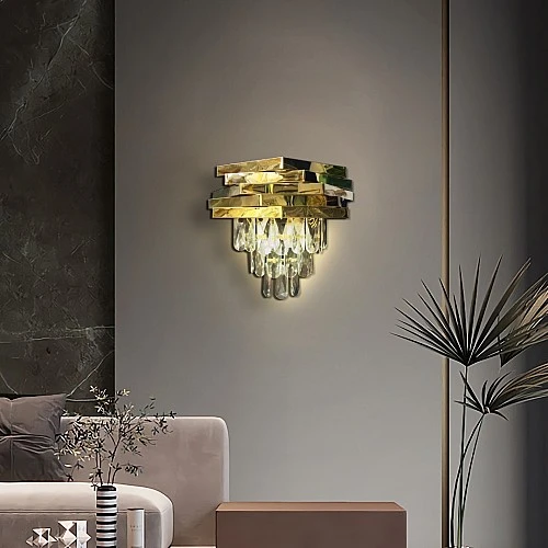 ابليك كريستال مودرن ذهبي E14*2L مجوز