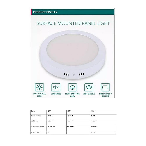 لطش ظاهر لون الانارة أبيض حساس حركة 24 واط 20 سم
