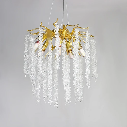 نجف مودرن العرض450 ذهبي مع شفاف E14*6L مقاس 450 ملم