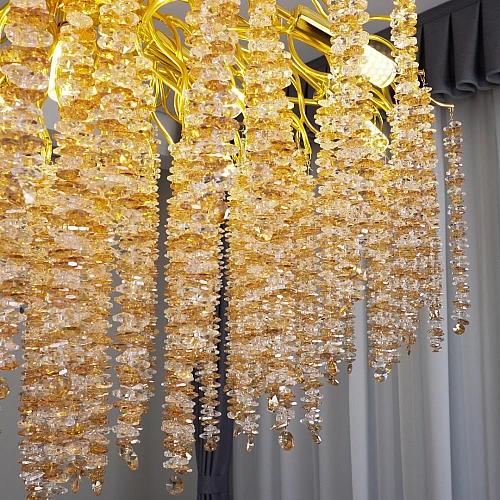  صورة منتج نجف مودرن 1200 ذهبي مع شفاف مع عسلي E14*16 لمبة موديل HA/C5316/160GD+CL+TE