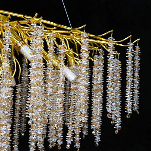  صورة منتج نجف مودرن 1200 ذهبي مع شفاف مع عسلي E14*16 لمبة موديل HA/C5316/160GD+CL+TE