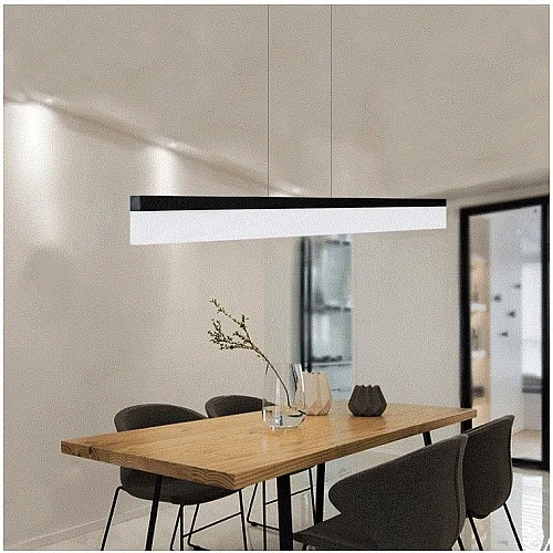 نجف مسطرة مودرن اسود 3اضاءات مقاس 80 سم