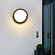  منتج إنارة جدارية خارجية كشاف بوابة بتصميم دائرة بإضاءة هادئة ومريحه لون الإنارة اصفر 12 واط-9357/12W/BK+WW
