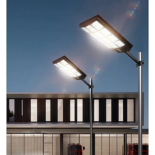 كشاف شوارع لون الانارة اصفر طاقة شمسية مع ريموت تحكم مزود بحساس ضوء 500 واط